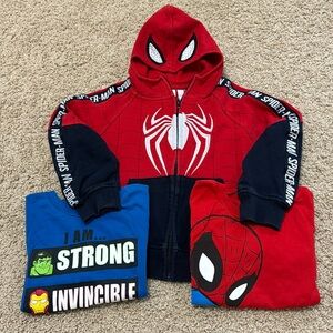 Spider-Man hoodie & tshirt bundle, red blue ❤️💙, boys size 5/5T